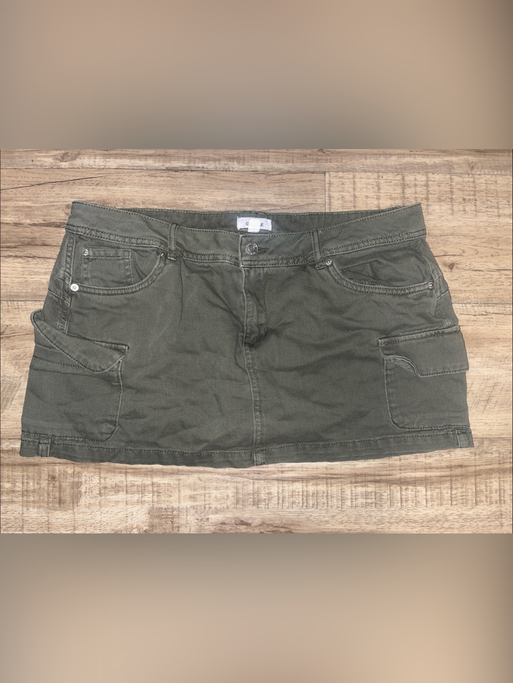 Garage Olive Green Mini Skirt